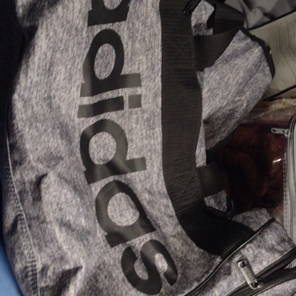 Adidas Heather gray and black Duffelbag
